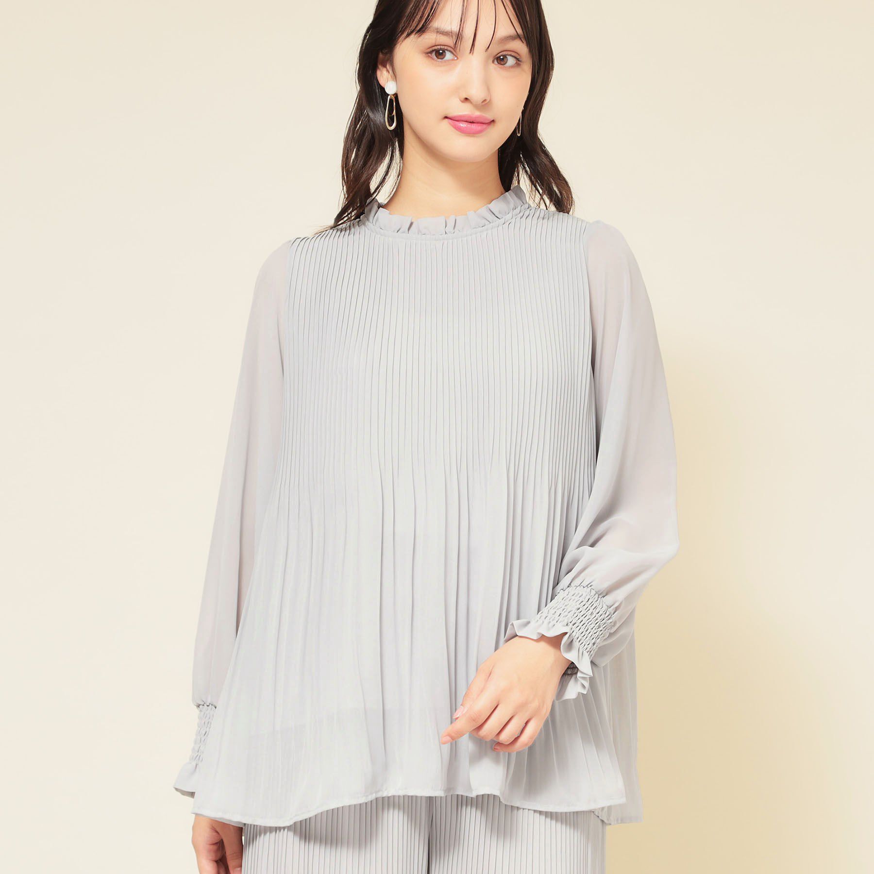 SunaUna「【プリーツ／セットアップ可】チュニックブラウス」|シャツ・ブラウス|