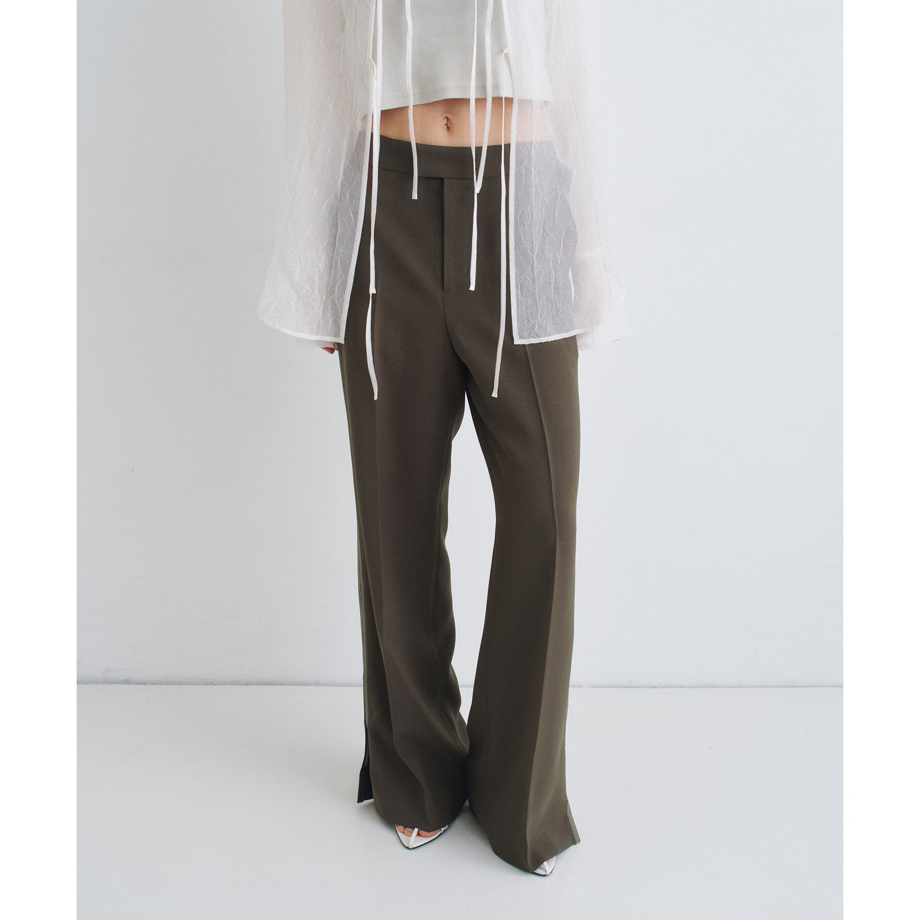 CODE A「line zip trousers」|その他|トープ(054)