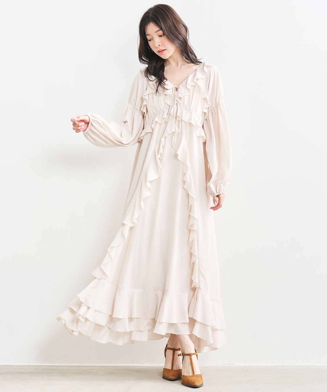 COCO DEAL「フリルロングワンピース」|ワンピース|