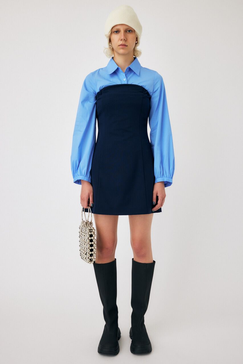 MOUSSY「BARE MINI ドレス」|ワンピース|NVY