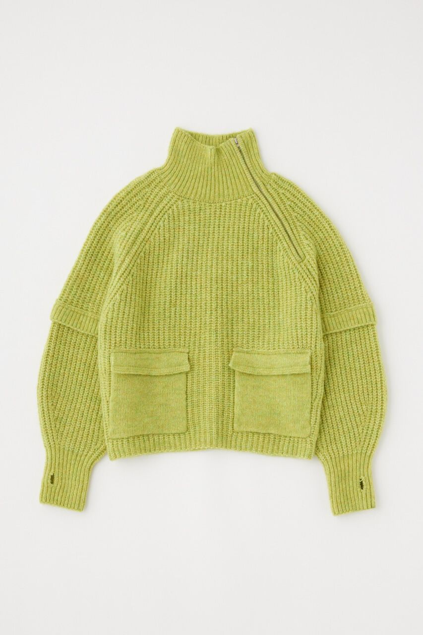 MOUSSY「ASYMMETRIC HALF ZIP プルオーバー」|ニット・セーター|