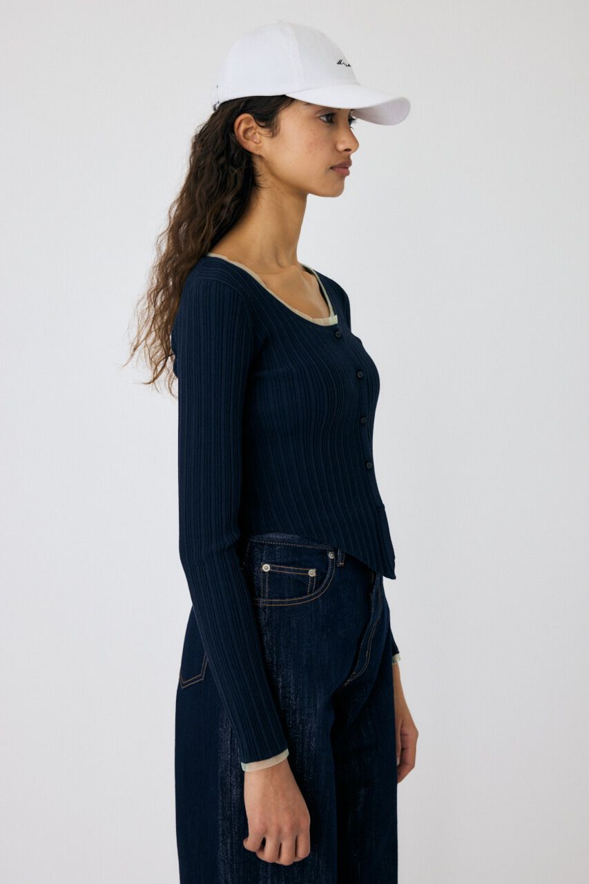 MOUSSY「TULLE TRIM カーディガン」|カーディガン|