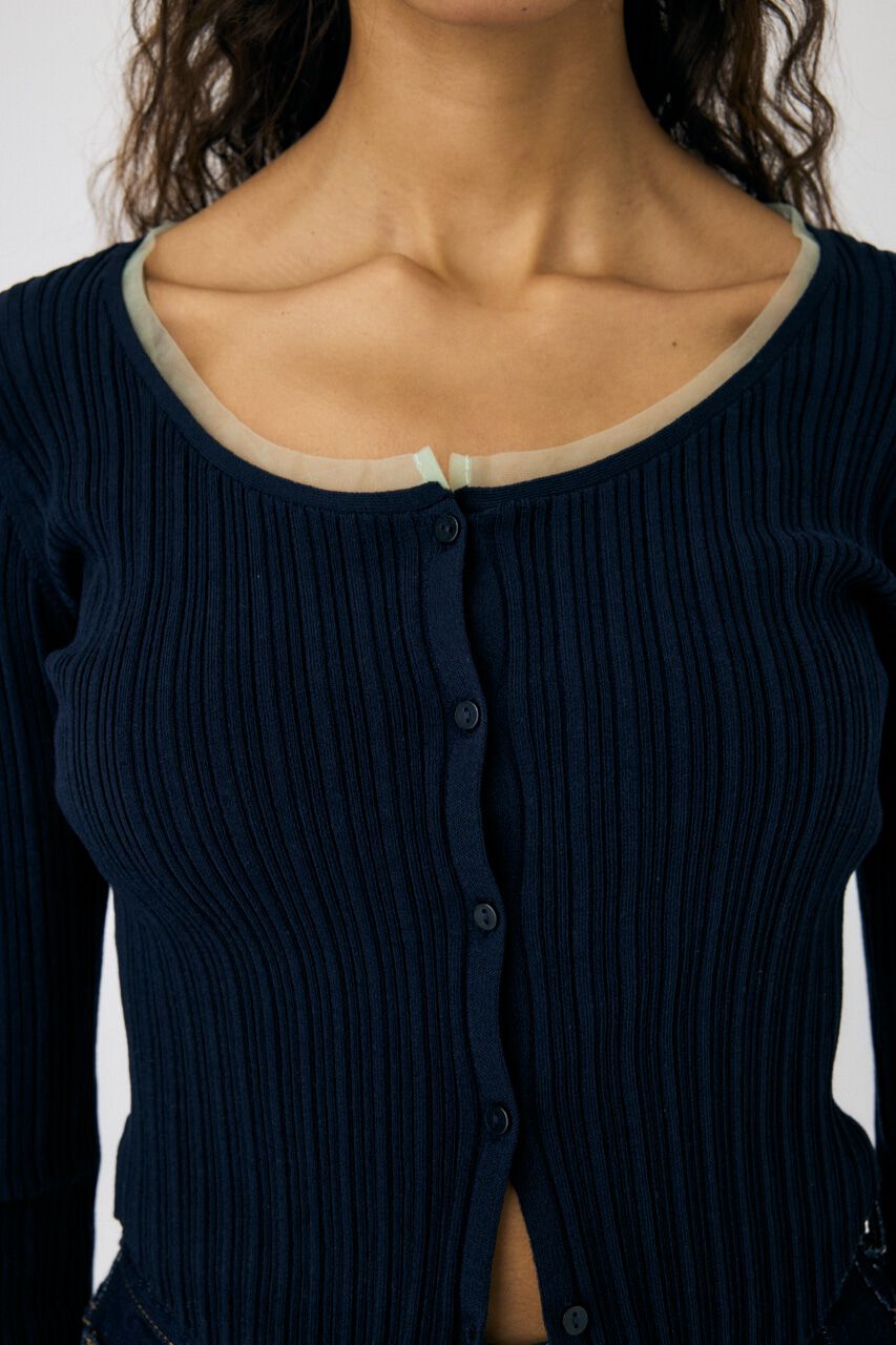 MOUSSY「TULLE TRIM カーディガン」|カーディガン|