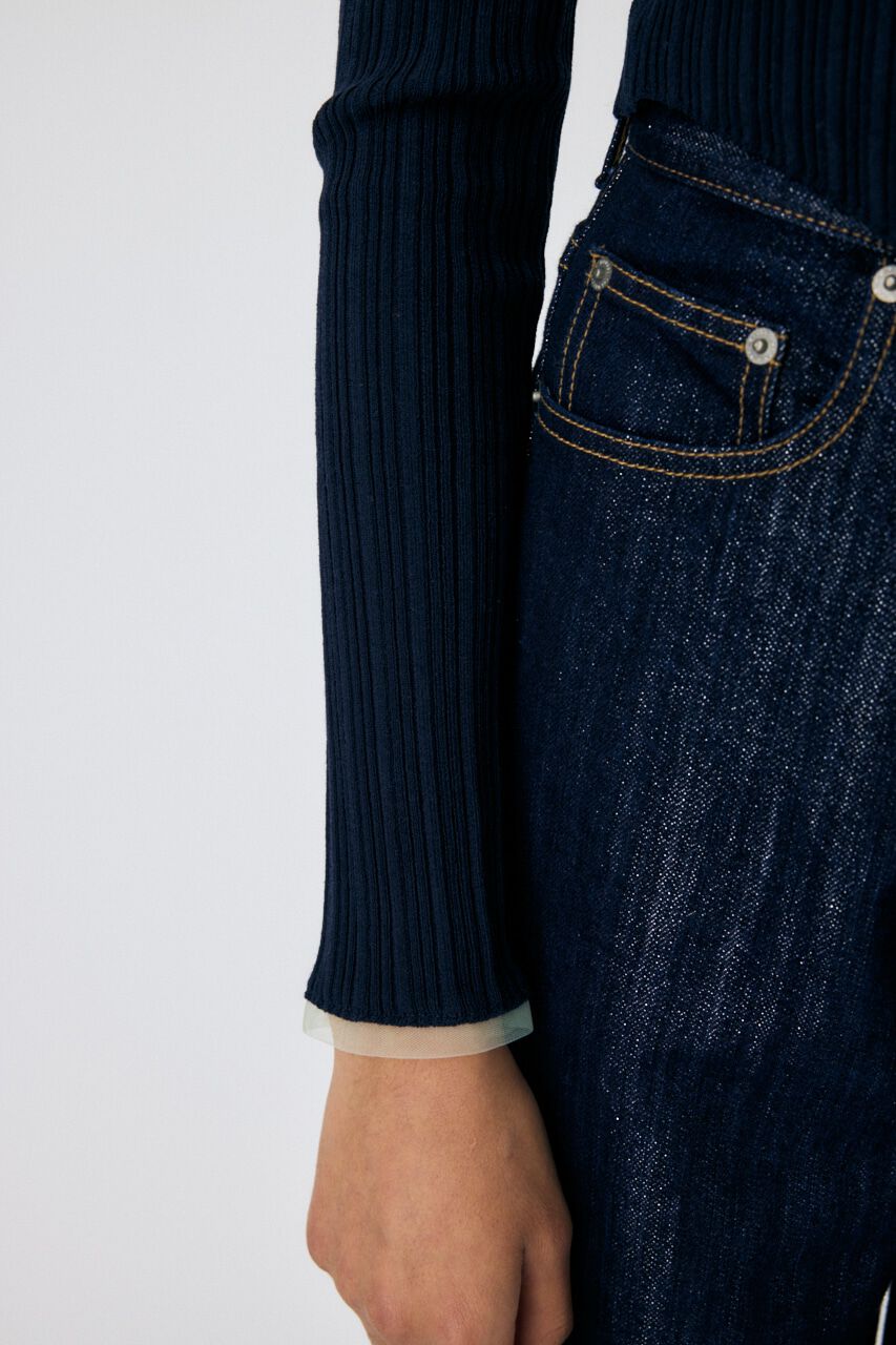 MOUSSY「TULLE TRIM カーディガン」|カーディガン|