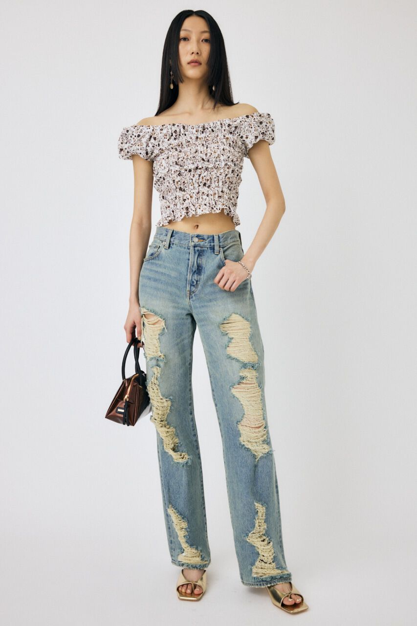 MOUSSY「GATHER FLOWER ブラウス」|シャツ・ブラウス|