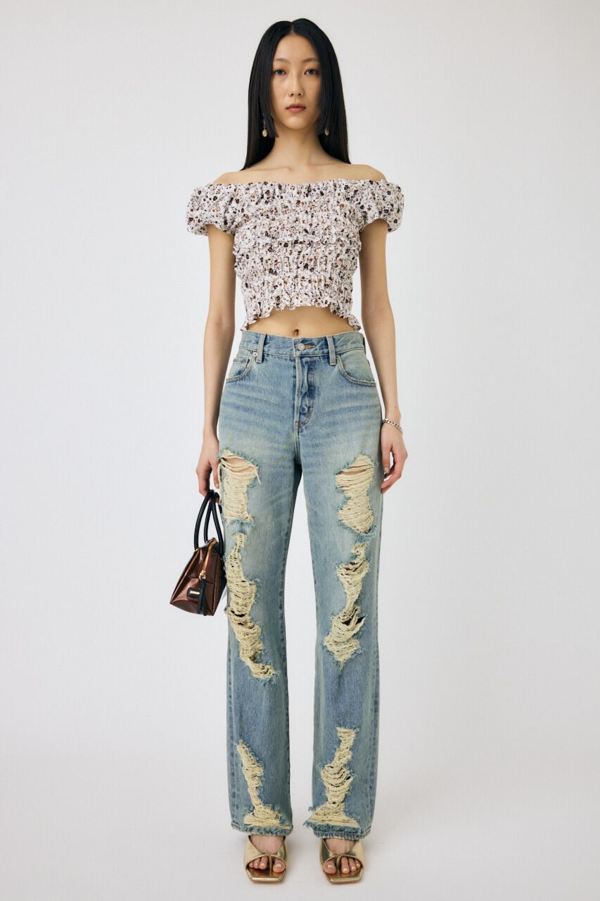 MOUSSY「GATHER FLOWER ブラウス」|シャツ・ブラウス|