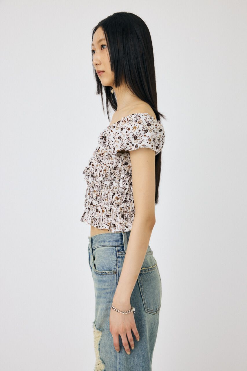 MOUSSY「GATHER FLOWER ブラウス」|シャツ・ブラウス|