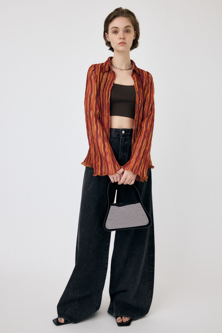 MOUSSY「SHEER PLEATS シャツ」|シャツ・ブラウス|