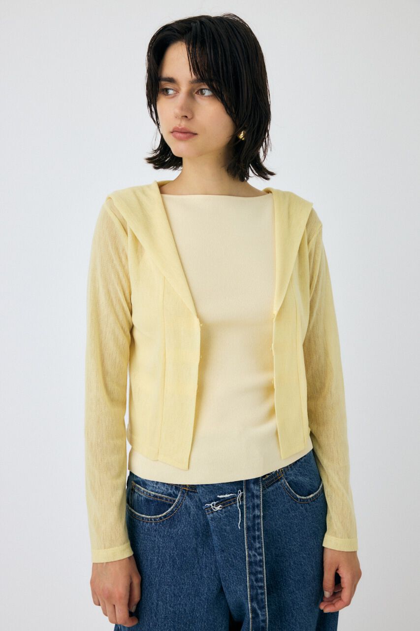 MOUSSY「SHEER CUT フーディ」|パーカー|L/YEL1