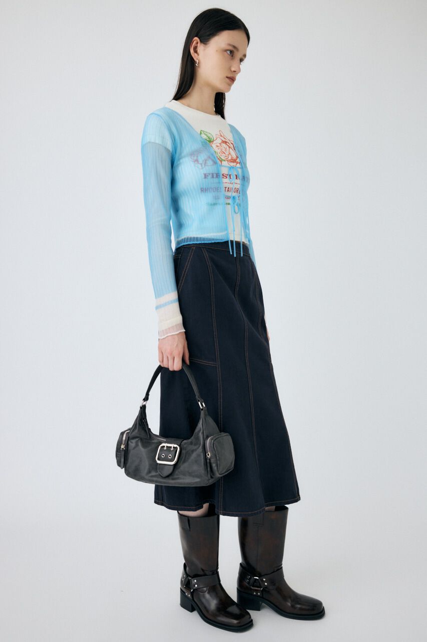 MOUSSY「FRONT TIE シアーカーディガン」|カーディガン|