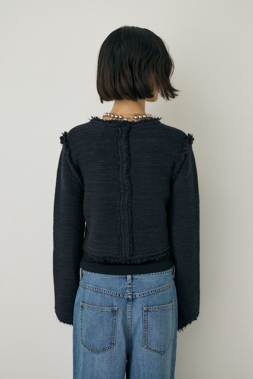 MOUSSY「ツイードニットジャケット　オーガニックコットン使用」|カーディガン|