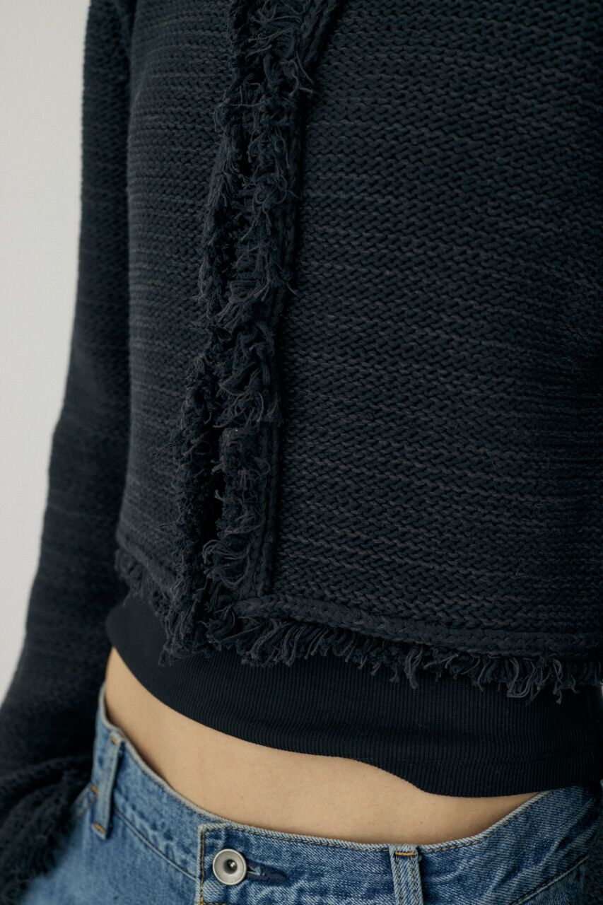 MOUSSY「ツイードニットジャケット　オーガニックコットン使用」|カーディガン|