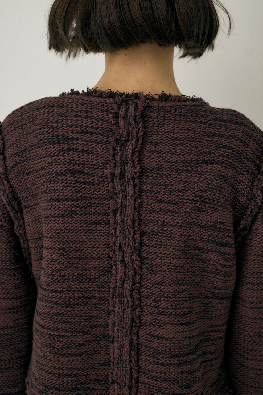 MOUSSY「ツイードニットジャケット　オーガニックコットン使用」|カーディガン|