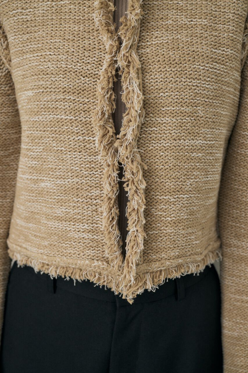 MOUSSY「ツイードニットジャケット　オーガニックコットン使用」|カーディガン|