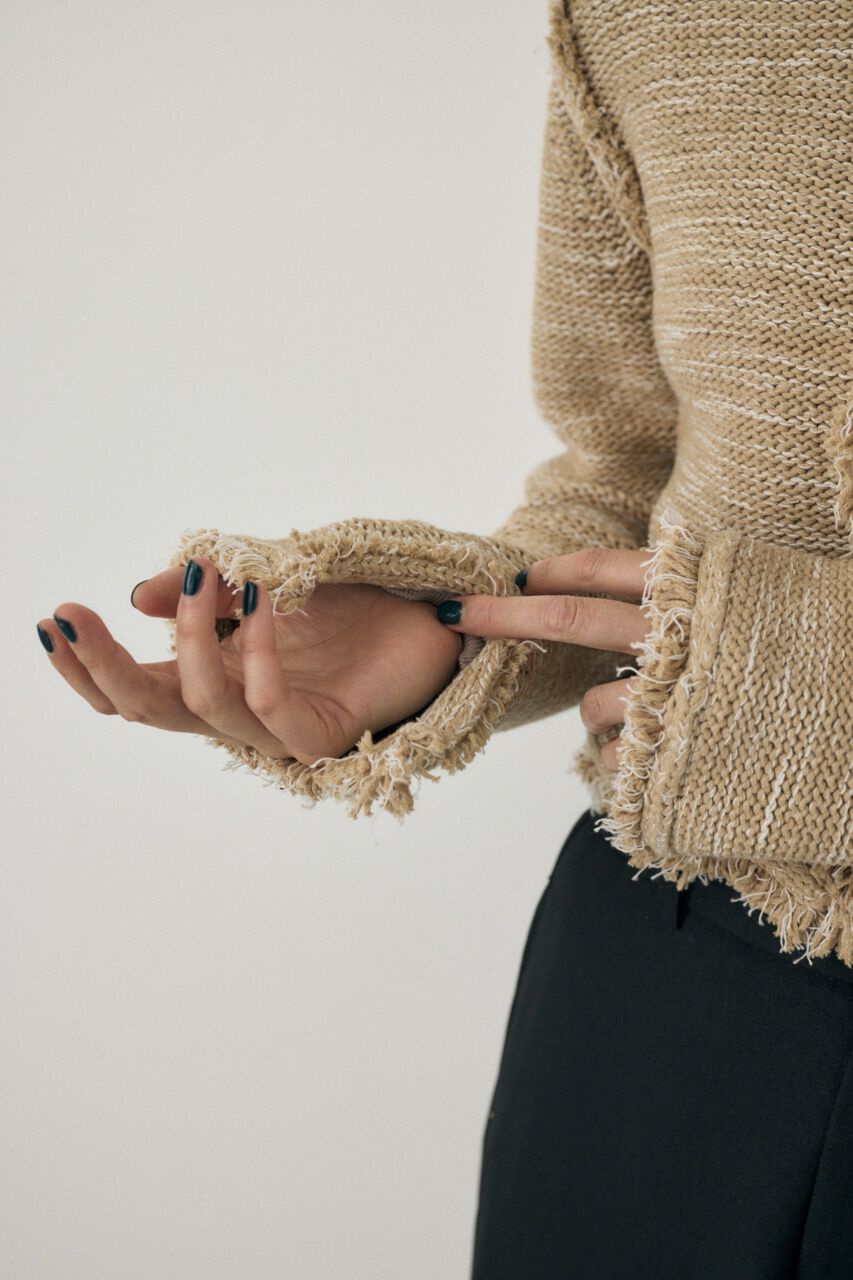 MOUSSY「ツイードニットジャケット　オーガニックコットン使用」|カーディガン|