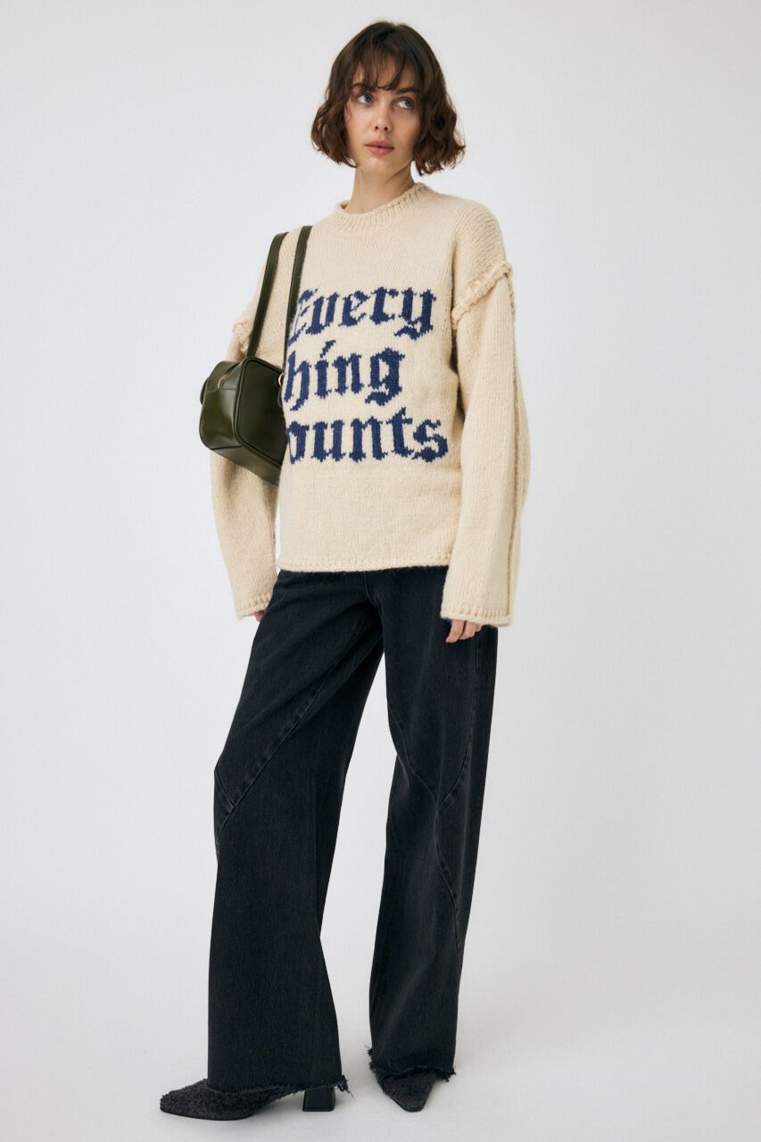 MOUSSY「KNITTED WORDS セーター」|ニット・セーター|