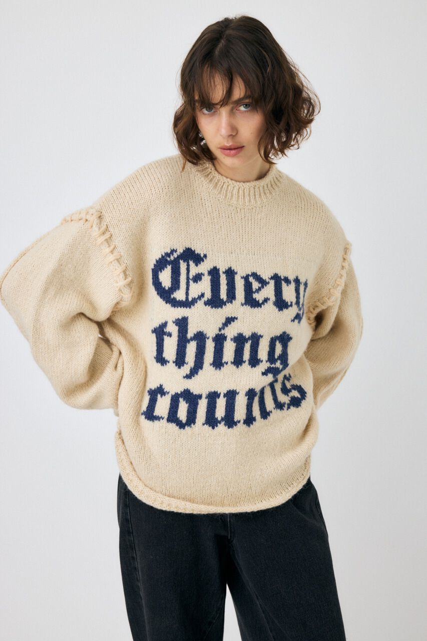 MOUSSY「KNITTED WORDS セーター」|ニット・セーター|