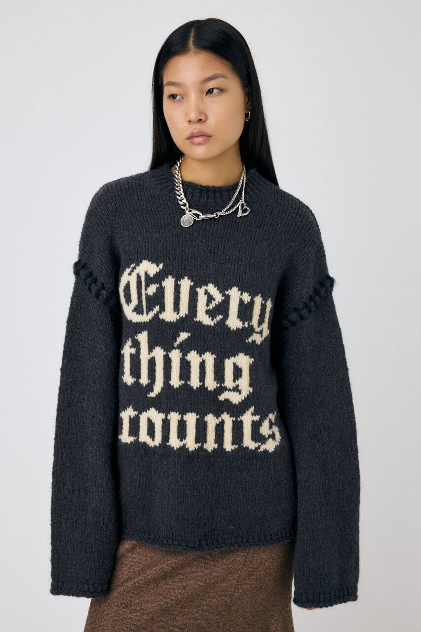 MOUSSY「KNITTED WORDS セーター」|ニット・セーター|