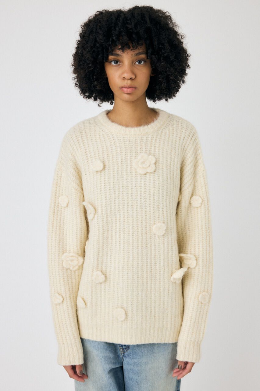 MOUSSY「FLORAL MOTIF OVER セーター」|ニット・セーター|