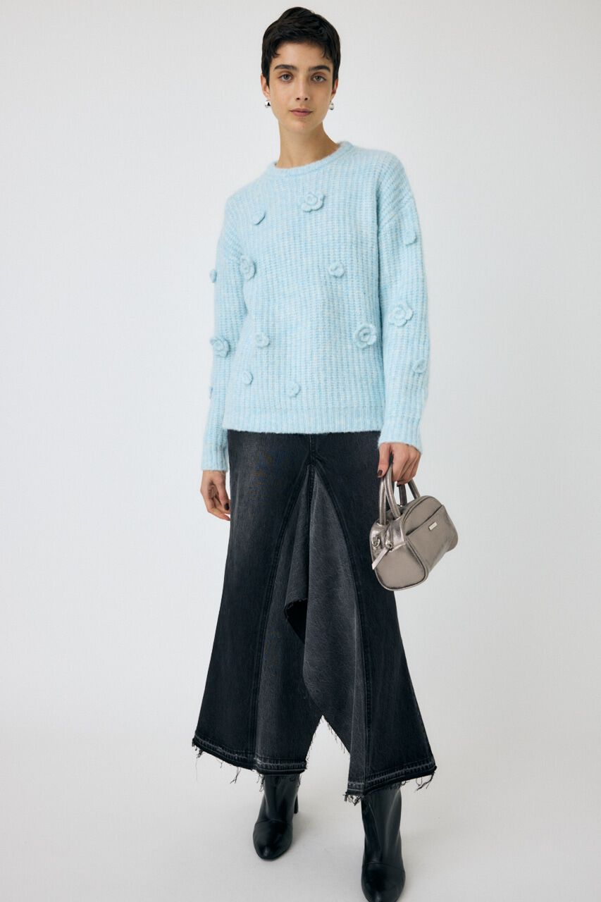 MOUSSY「FLORAL MOTIF OVER セーター」|ニット・セーター|