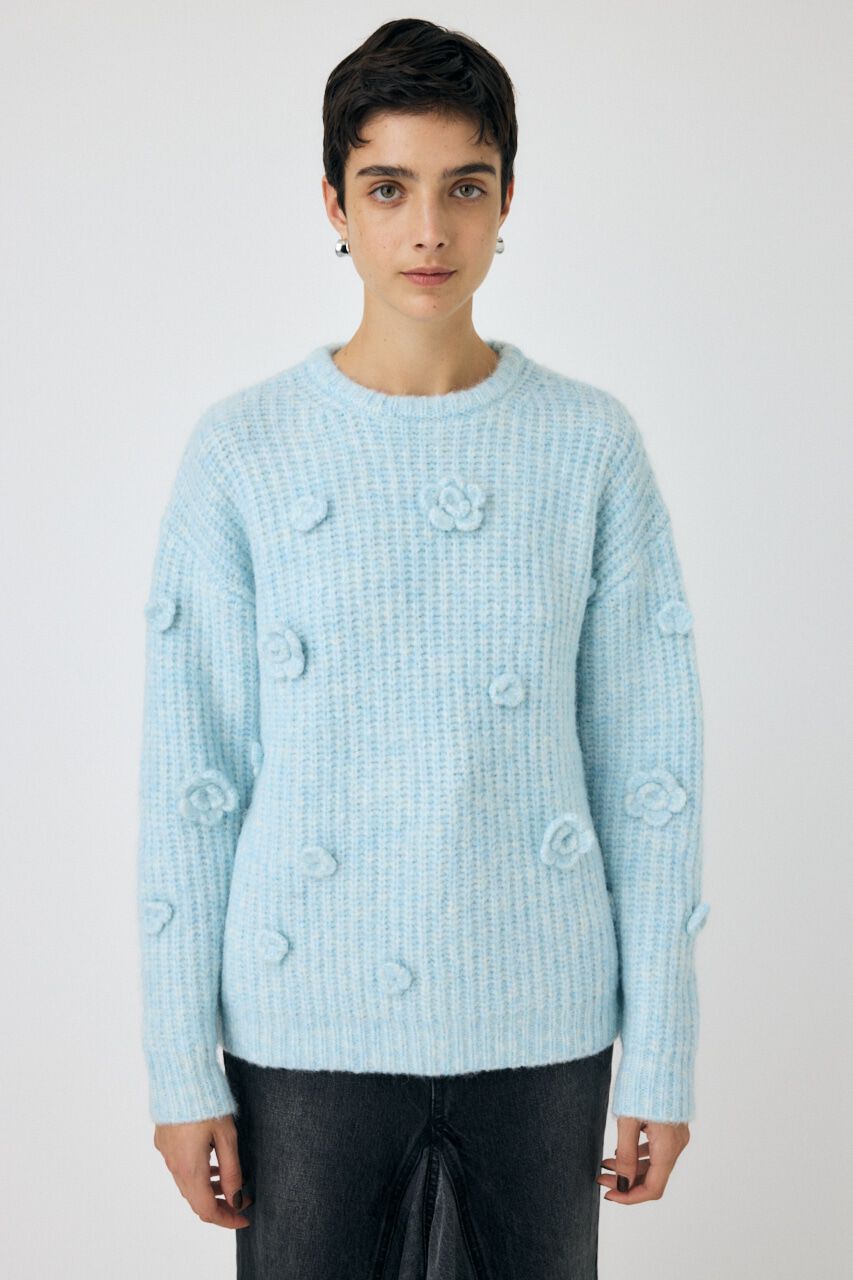 MOUSSY「FLORAL MOTIF OVER セーター」|ニット・セーター|