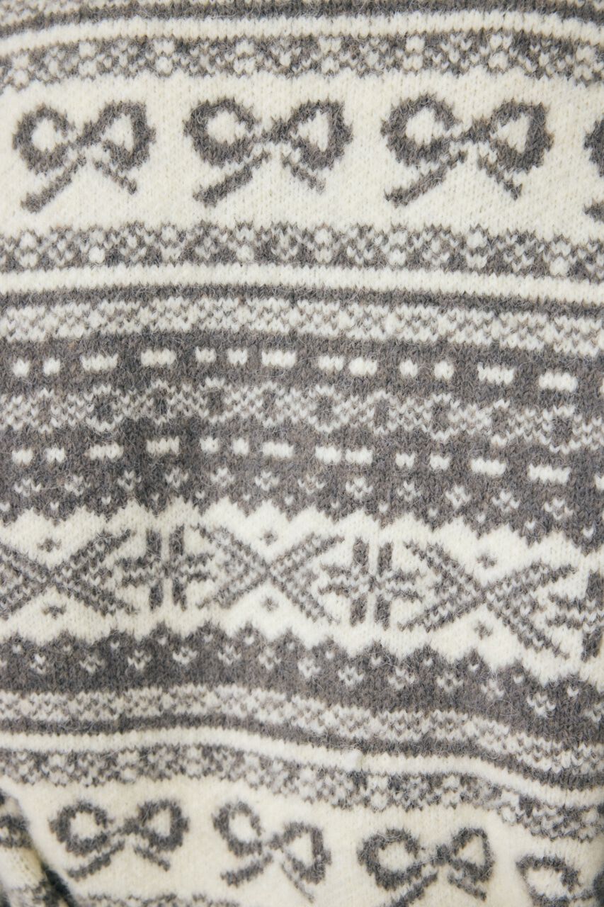 MOUSSY「RIBBON FAIR ISLE ニットカーディガン」|カーディガン|