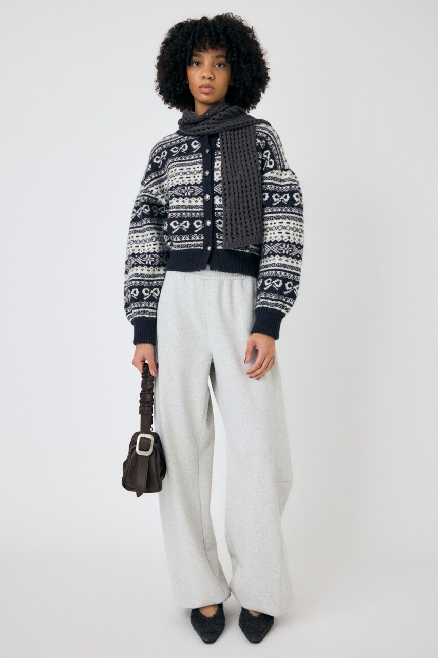 MOUSSY「RIBBON FAIR ISLE ニットカーディガン」|カーディガン|