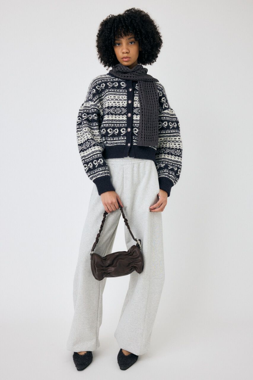 MOUSSY「RIBBON FAIR ISLE ニットカーディガン」|カーディガン|