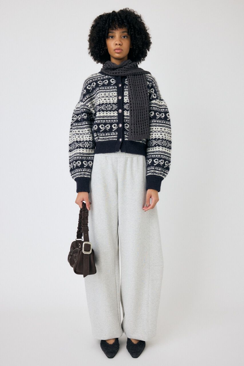 MOUSSY「RIBBON FAIR ISLE ニットカーディガン」|カーディガン|