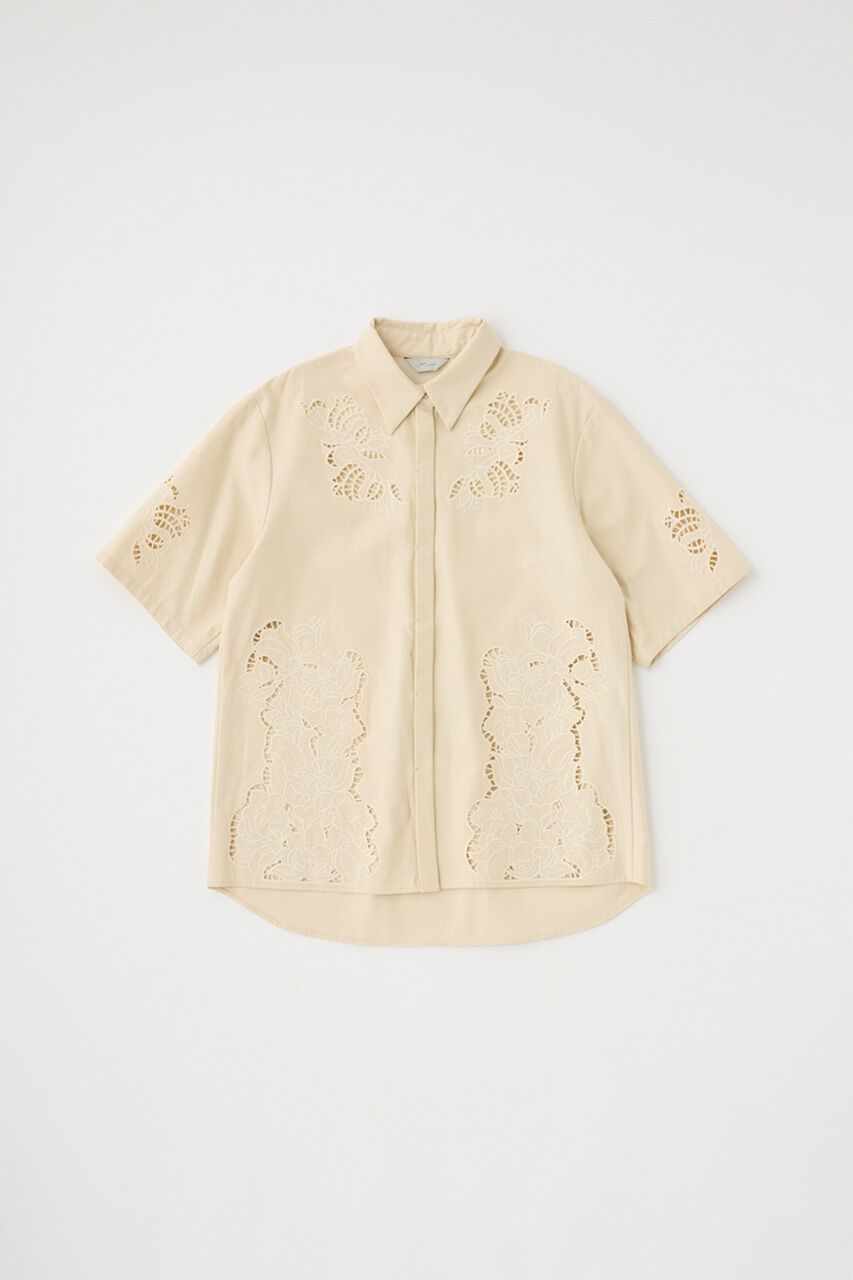 MOUSSY「カットワーク刺繍オーバーシャツ　オーガニックコットン使用」|シャツ・ブラウス|