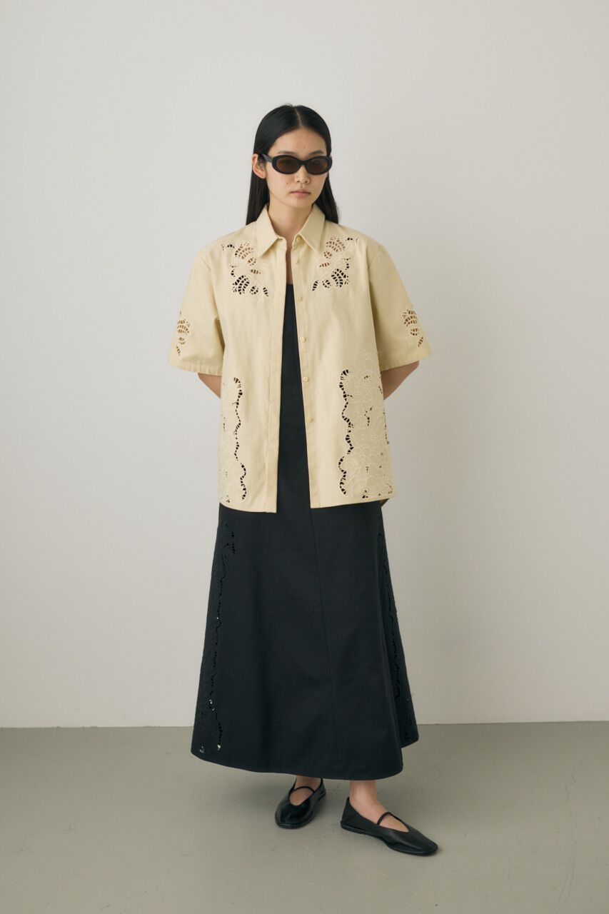 MOUSSY「カットワーク刺繍オーバーシャツ　オーガニックコットン使用」|シャツ・ブラウス|