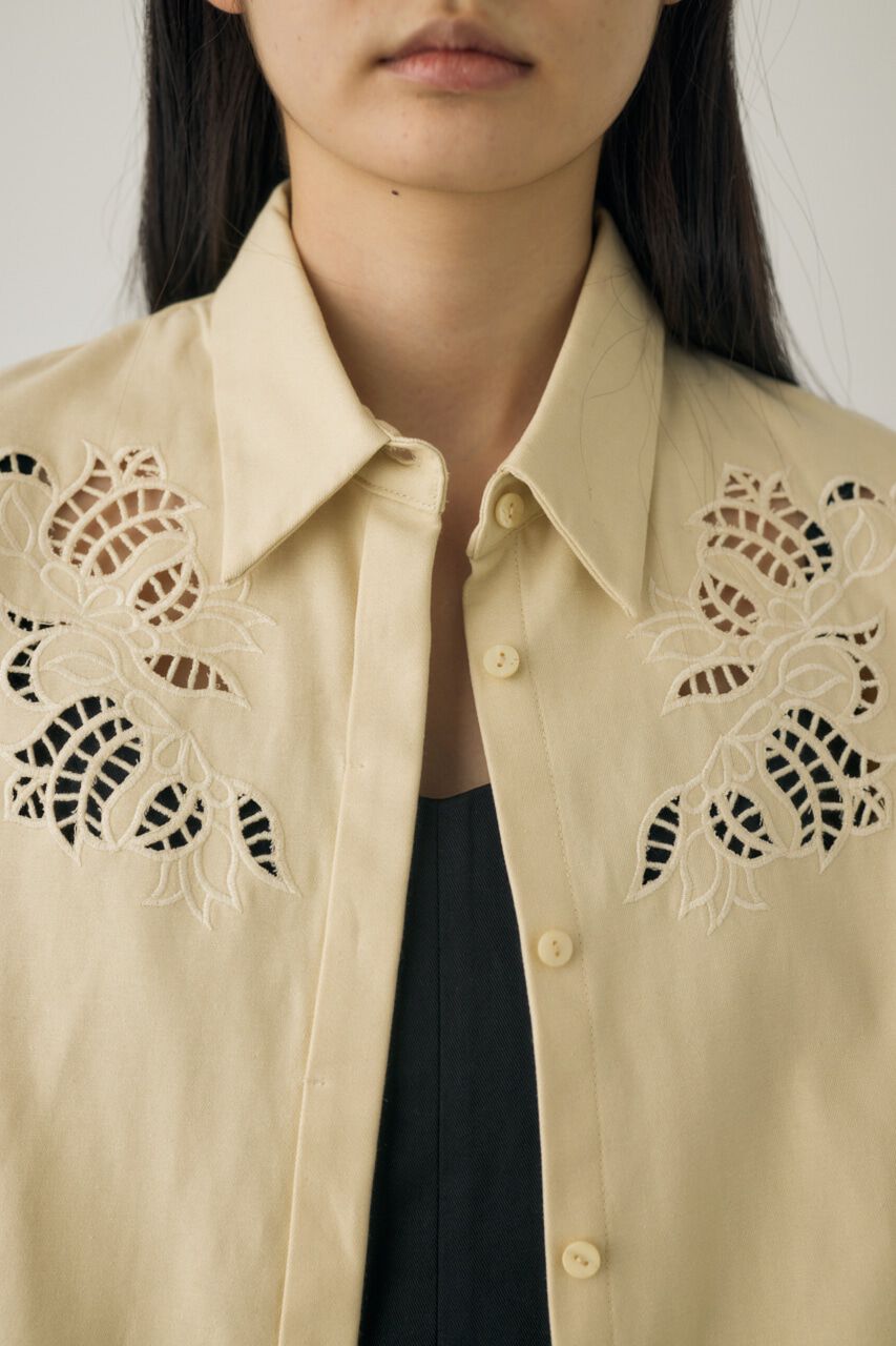 MOUSSY「カットワーク刺繍オーバーシャツ　オーガニックコットン使用」|シャツ・ブラウス|