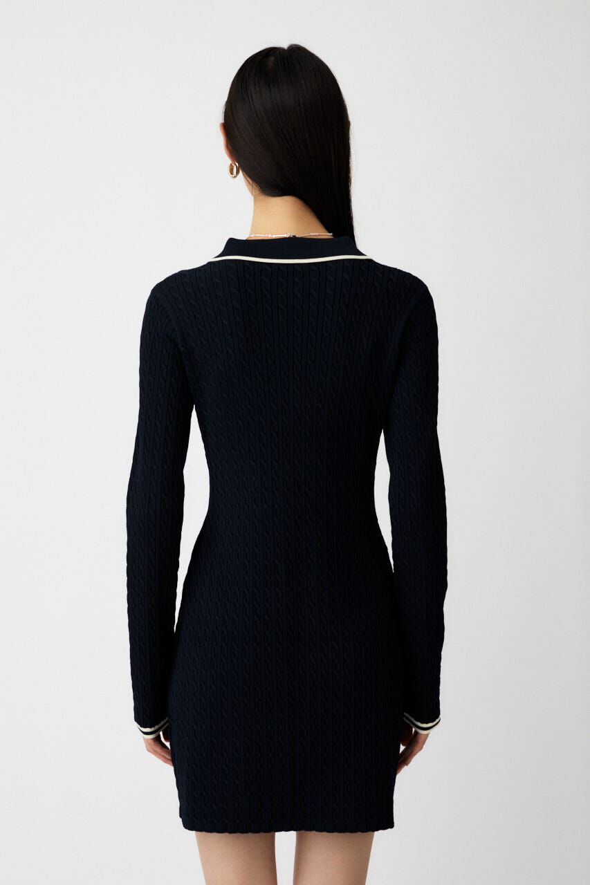 MOUSSY「LOGO CABLE KNIT ミニドレス」|ワンピース|