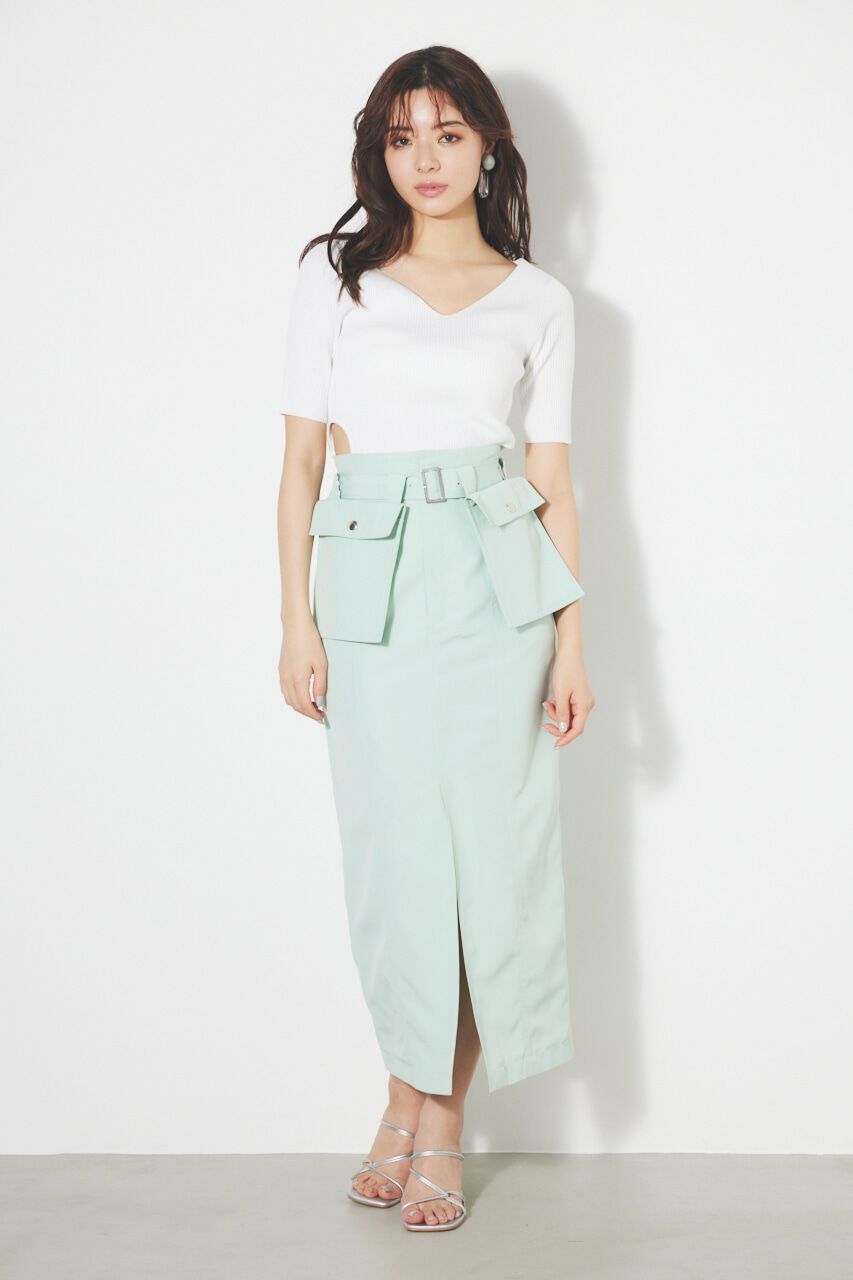 rienda「2WAYサイドオープンVN Knit TOP」|ニット・セーター|