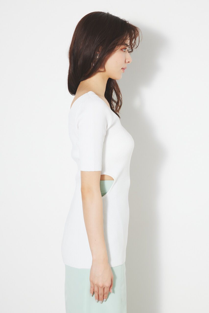 rienda「2WAYサイドオープンVN Knit TOP」|ニット・セーター|