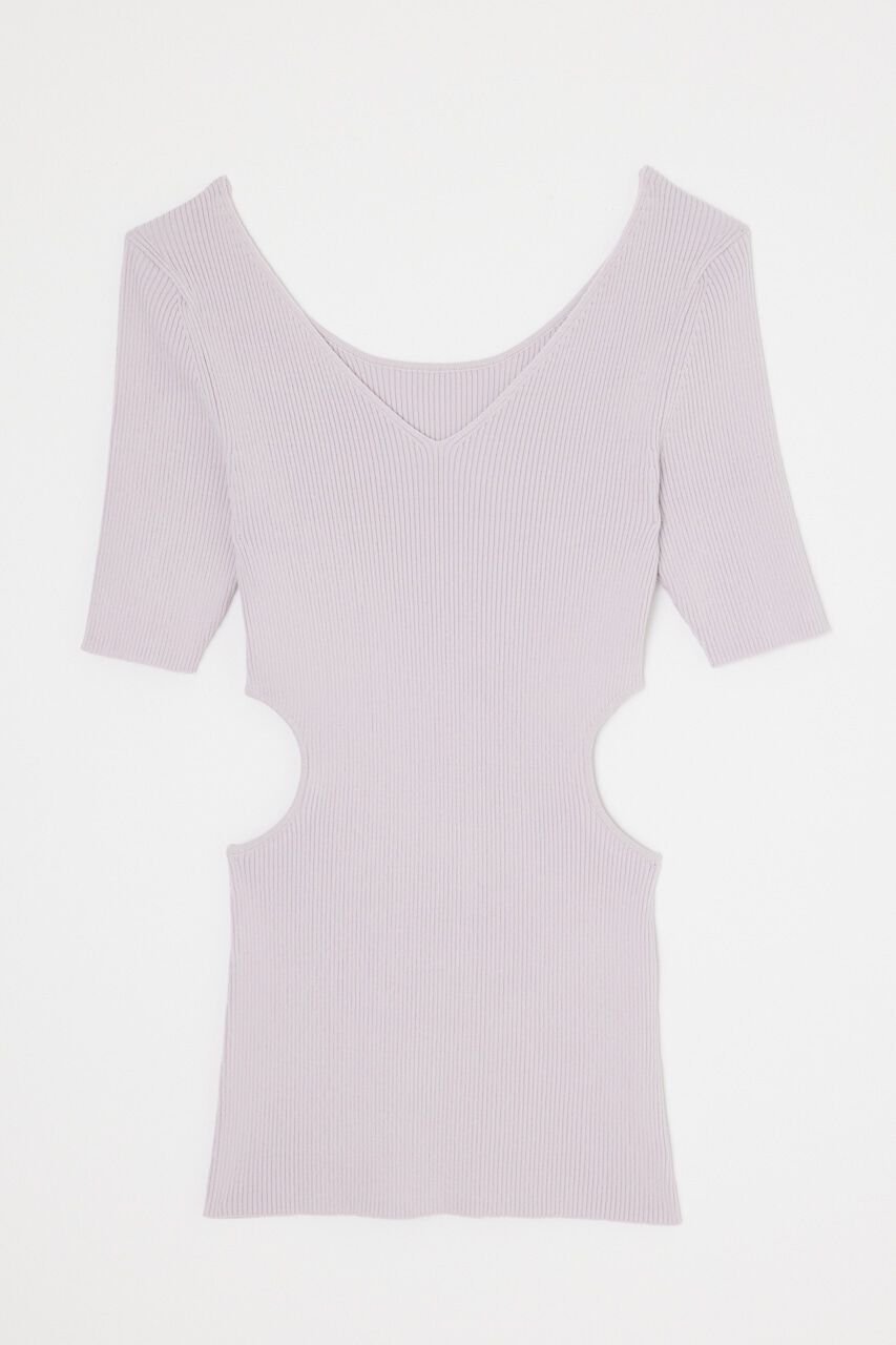 rienda「2WAYサイドオープンVN Knit TOP」|ニット・セーター|L/PUR1