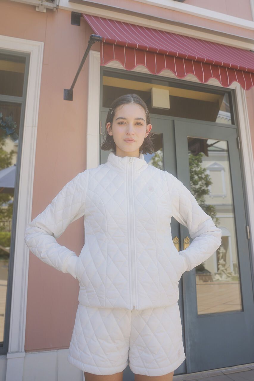 rienda「キルティングパネルラインブルゾン」|ブルゾン・スタジャン|WHT