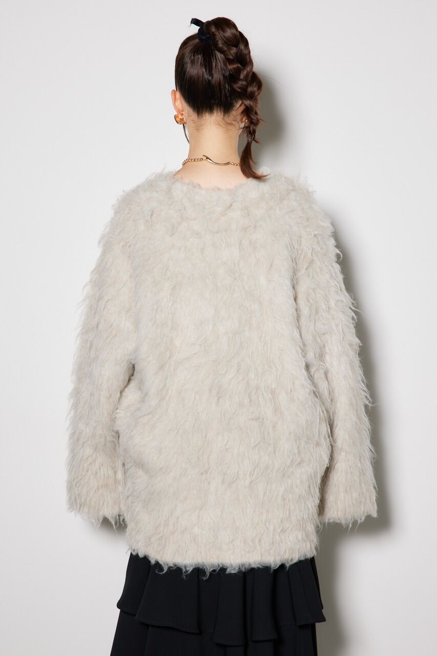 rienda「2WAYロングシャギールーズニットカーデ」|カーディガン|