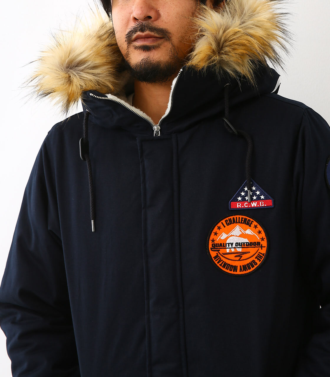 RODEO CROWNS「フード 刺繍 中綿 モッズコート」|その他|