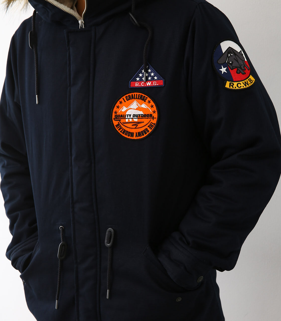 RODEO CROWNS「フード 刺繍 中綿 モッズコート」|その他|