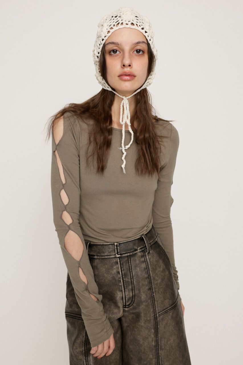 SLY「HOLE DESIGN CUT トップス」|Tシャツ・カットソー|