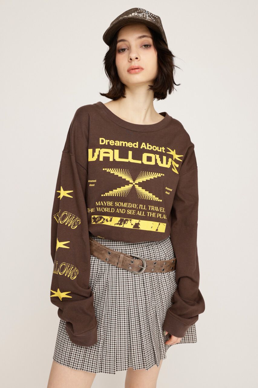 SLY「CREW NECK PRINT トップス」|Tシャツ・カットソー|BRN