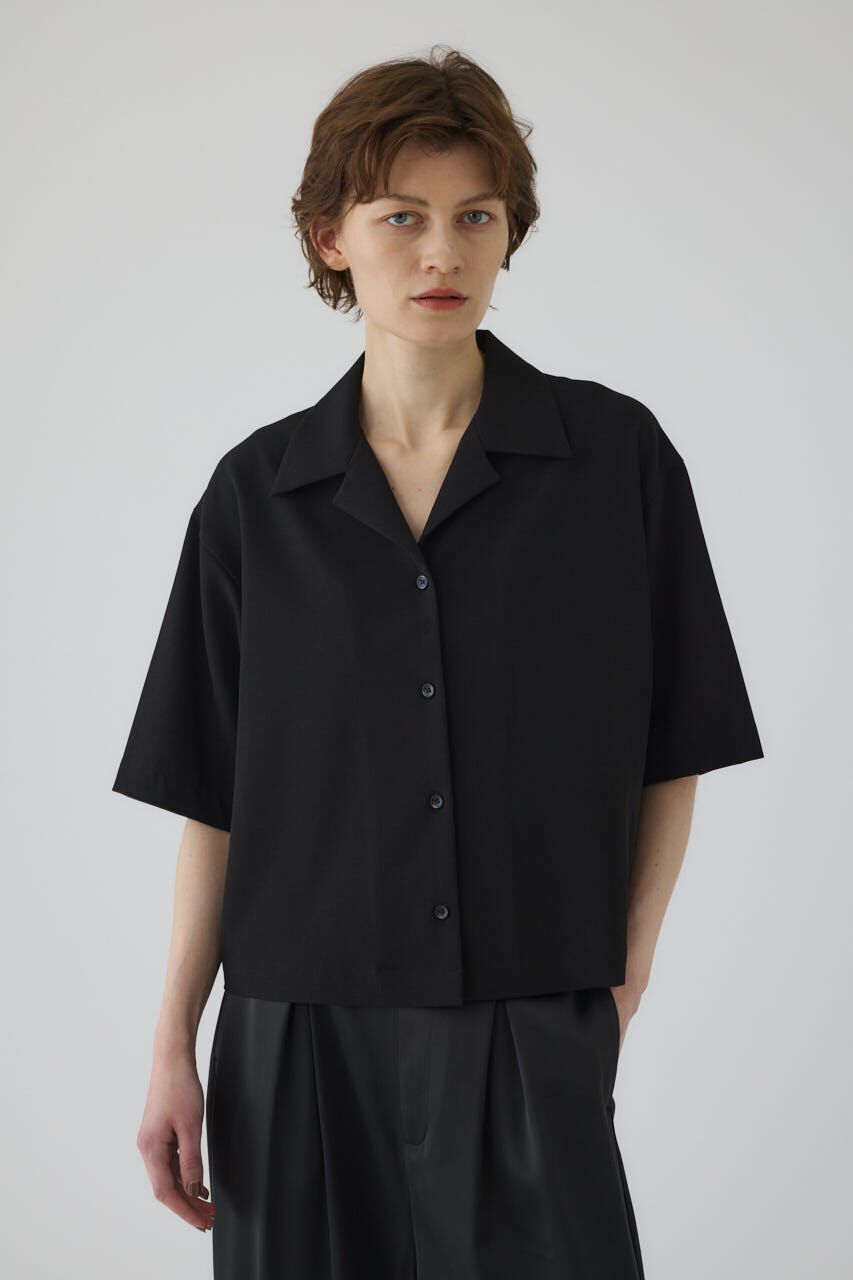 RIM.ARK 「Open collar half sleeve SH」|シャツ・ブラウス|BLK