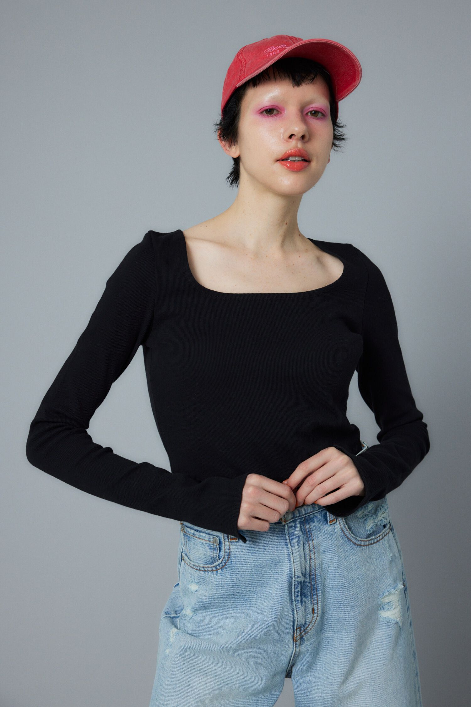 HeRIN.CYE「Round neck tops」|Tシャツ・カットソー|BLK
