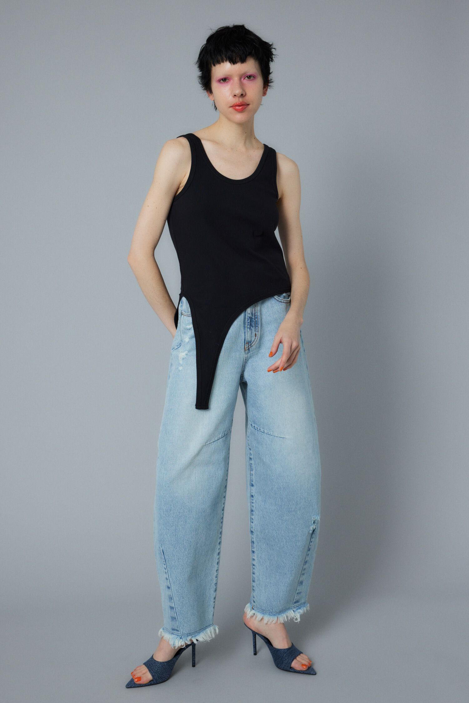 HeRIN.CYE「Sheer asymmetry tank」|タンクトップ|