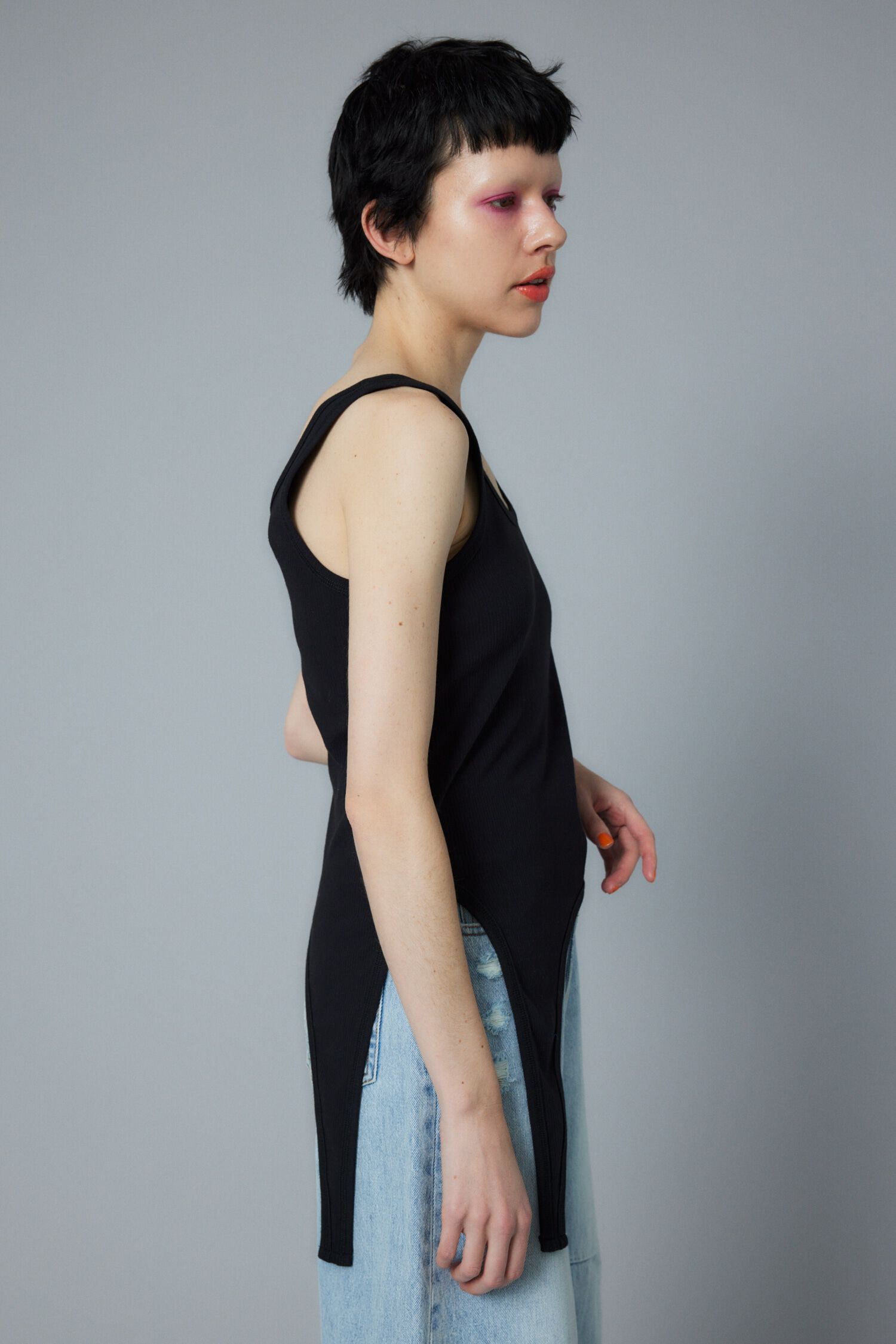 HeRIN.CYE「Sheer asymmetry tank」|タンクトップ|