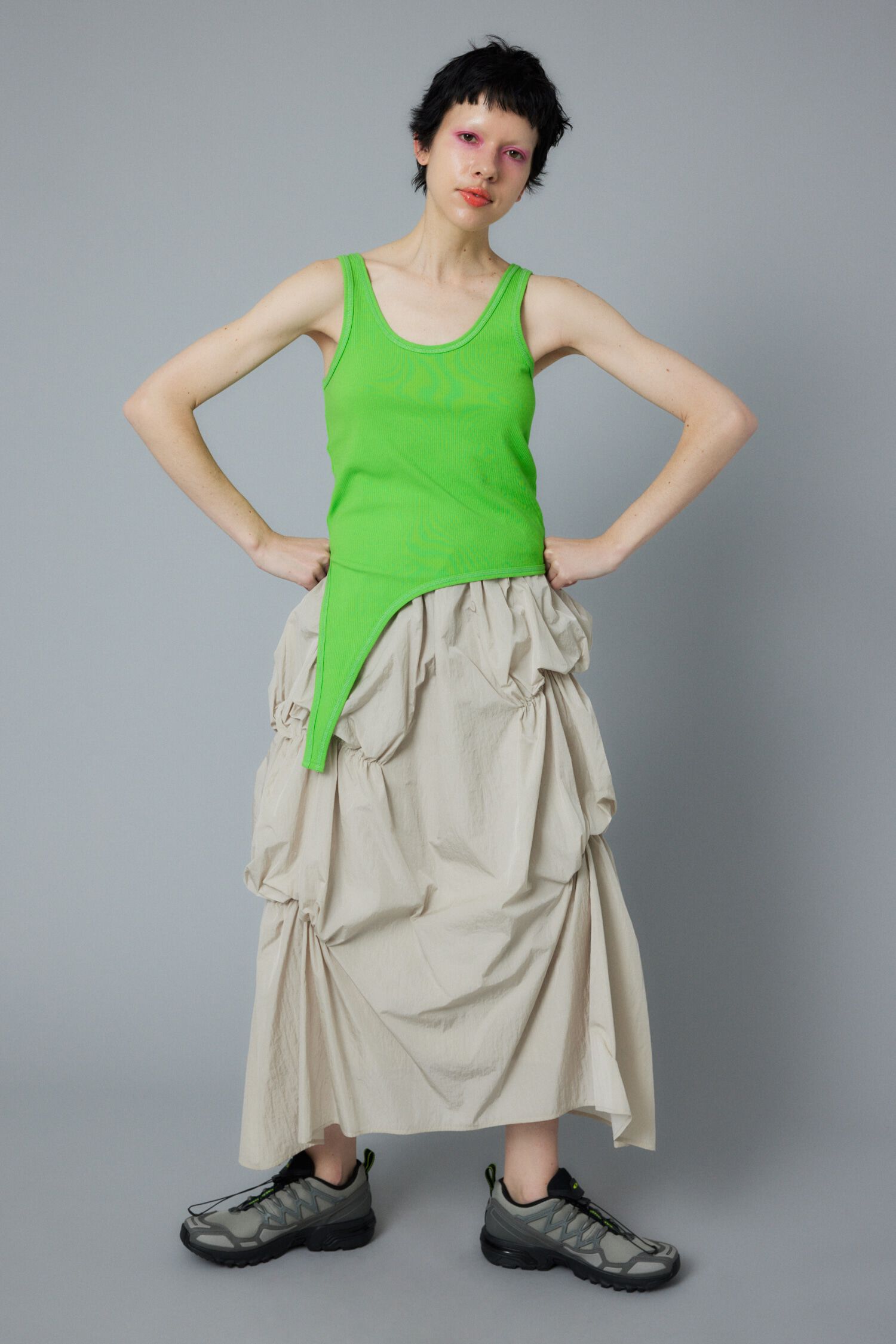 HeRIN.CYE「Sheer asymmetry tank」|タンクトップ|