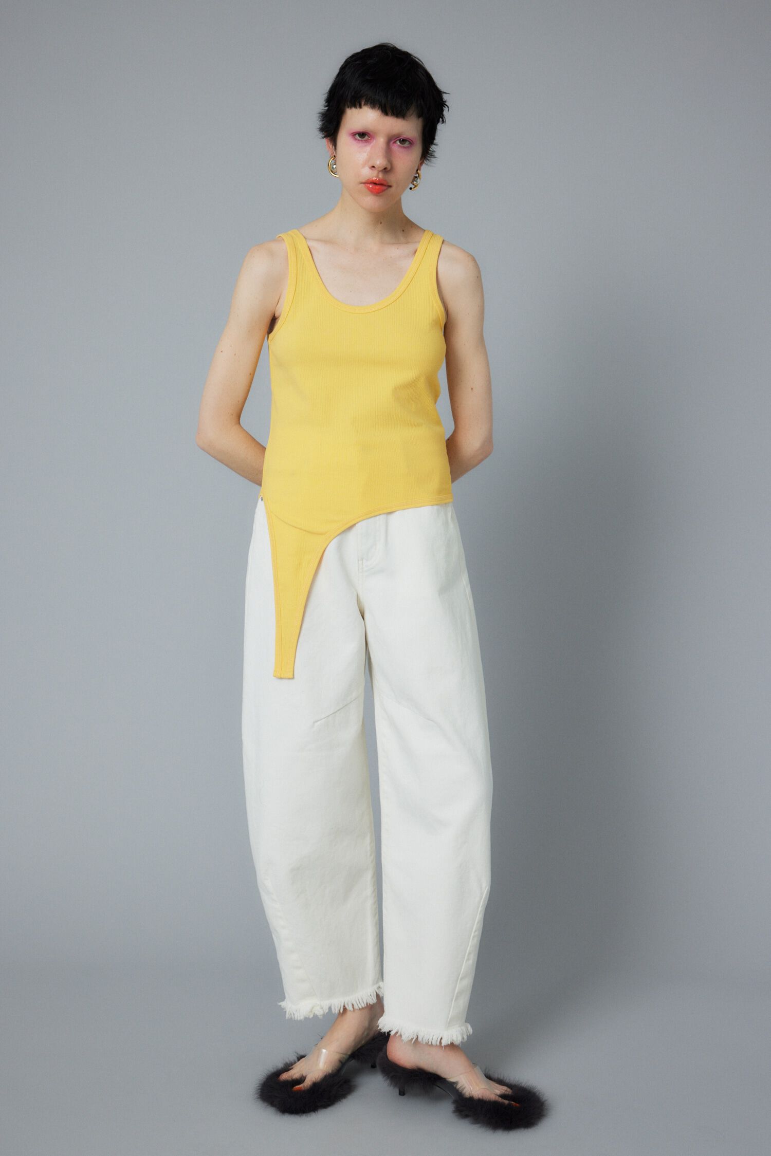 HeRIN.CYE「Sheer asymmetry tank」|タンクトップ|