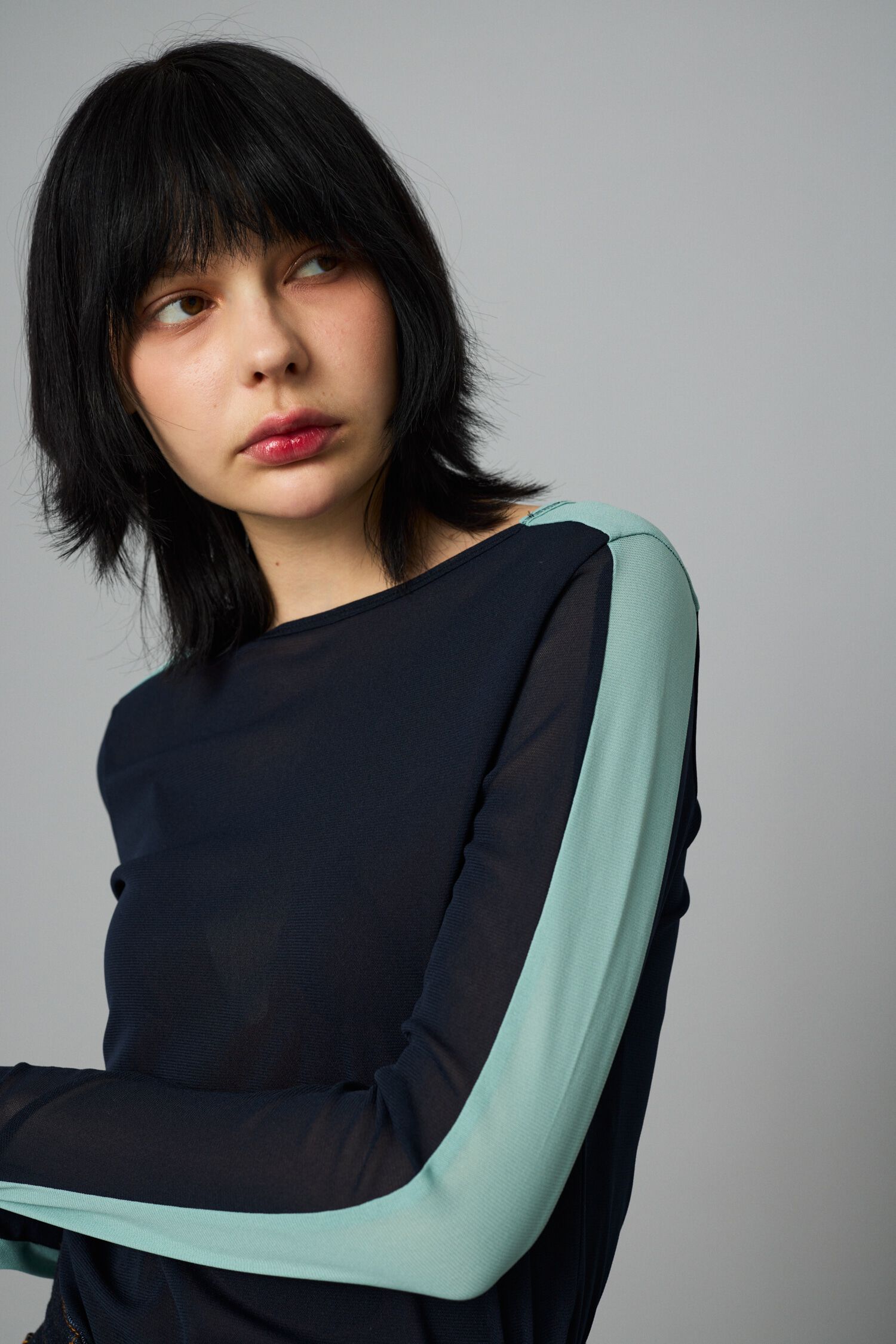 HeRIN.CYE「Line mesh inner tops」|Tシャツ・カットソー|