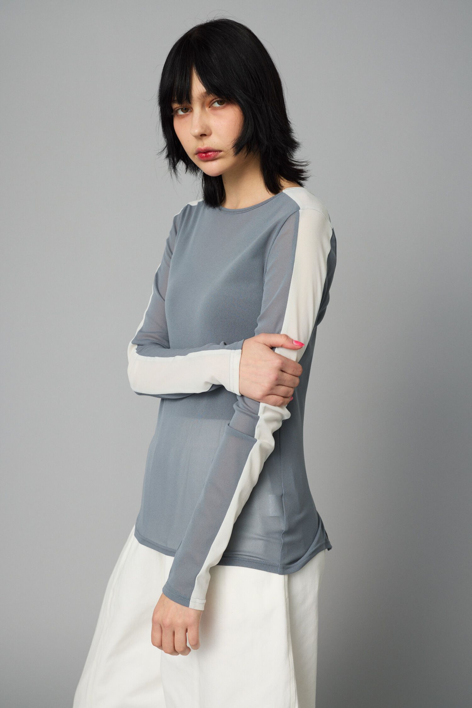 HeRIN.CYE「Line mesh inner tops」|Tシャツ・カットソー|